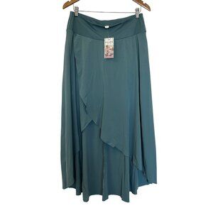 Halara Breezeful High Waisted 2-in-1 Flowy Midi Skirt Skort Sz L NWT Stone Blue